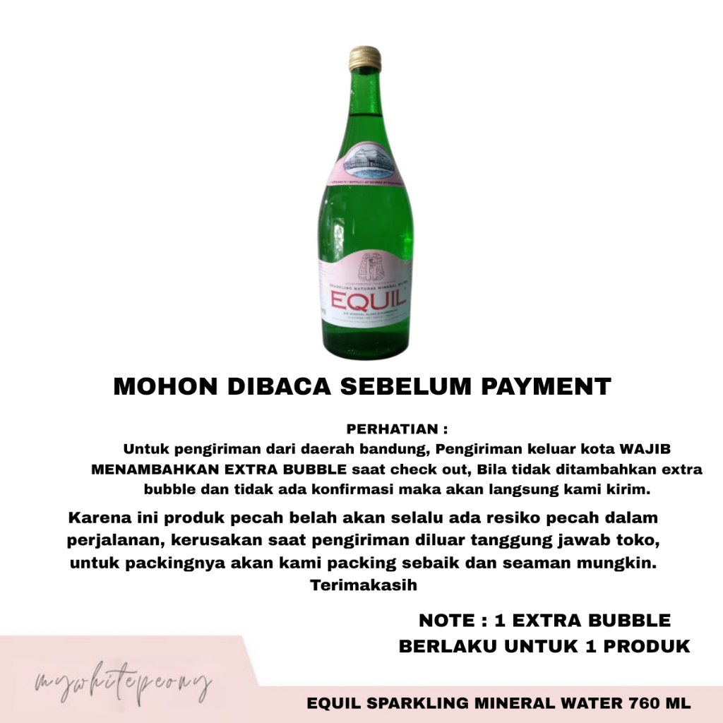 Equil Sparkling Natural Mineral Water Kemasan Botol 760 Ml