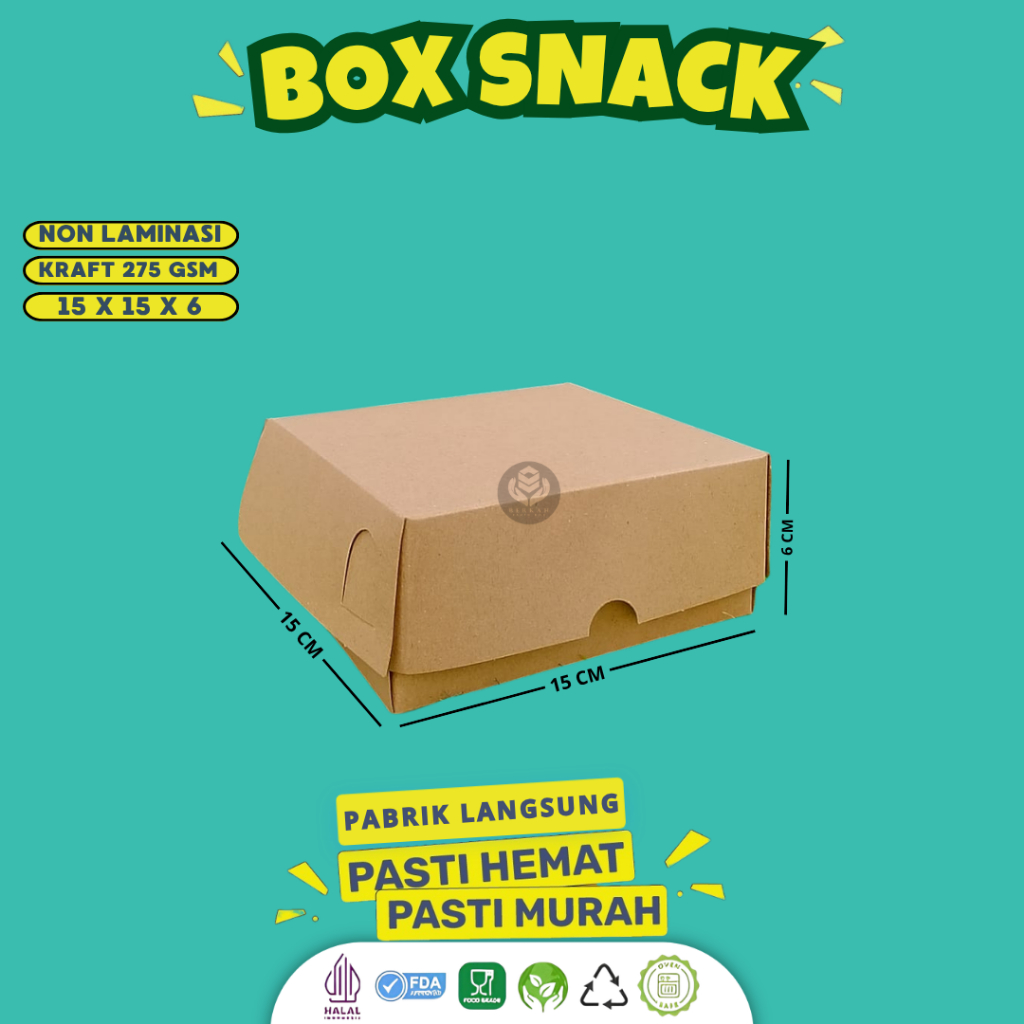 Box Snack Dus Snack Box Kue Snack Box 15x15x6 (B34K1-15X15X6)