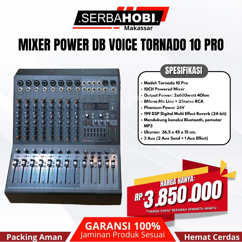 Mixer Power DB Voice Tornado 10PRO / Power Mixer Audio Murah