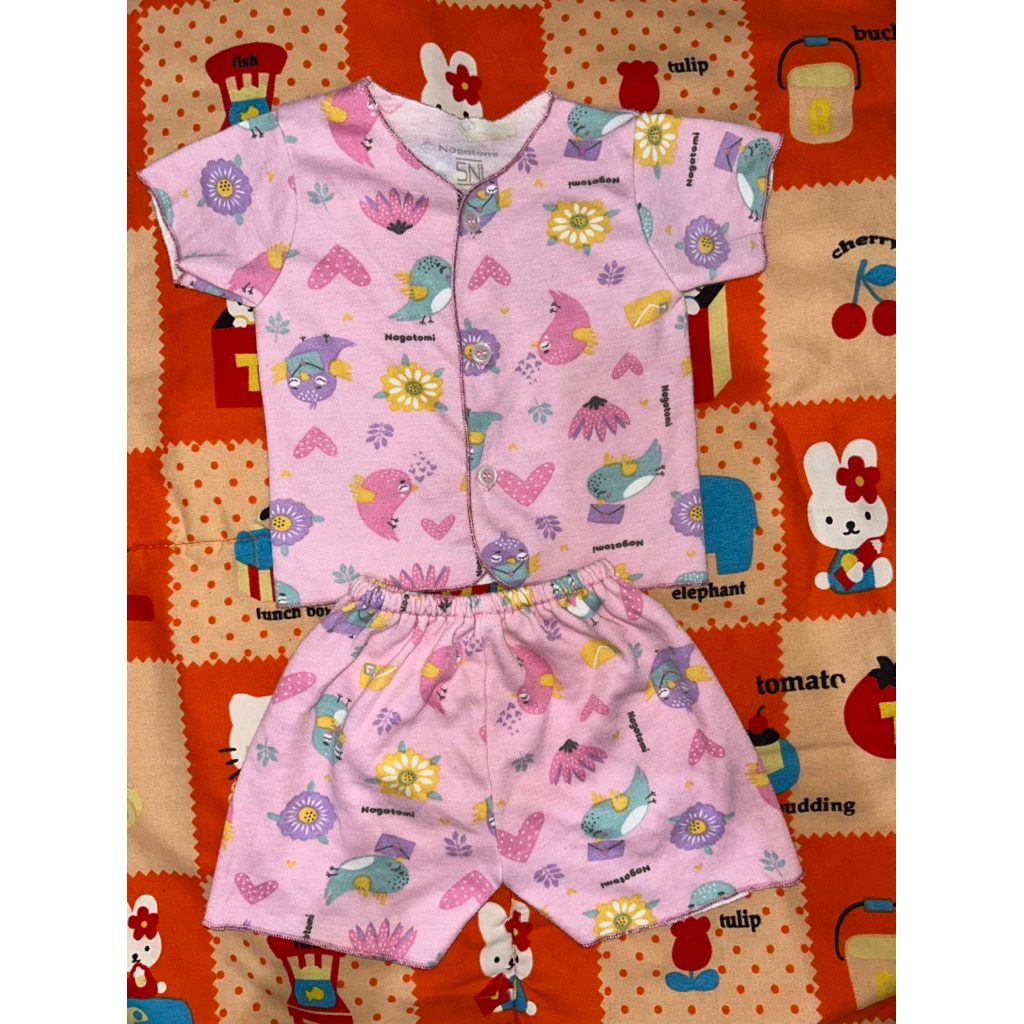 Setelan Pendek Bayi Nagatomi Pink SNI - Baju Harian Rumah (Preloved)