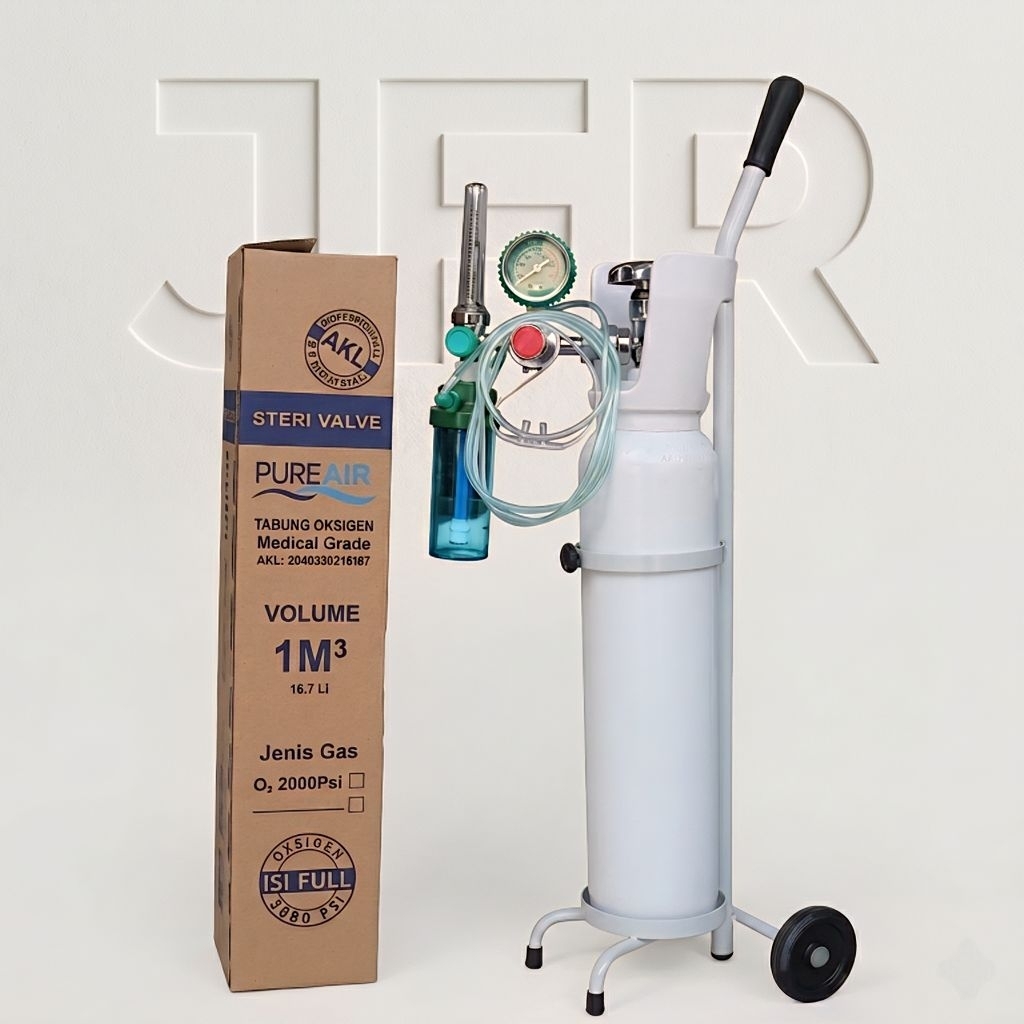 Tabung Oksigen Medis 1m3 Pure Air ORIGINAL Isi Full - Resmi Kemenkes AKL