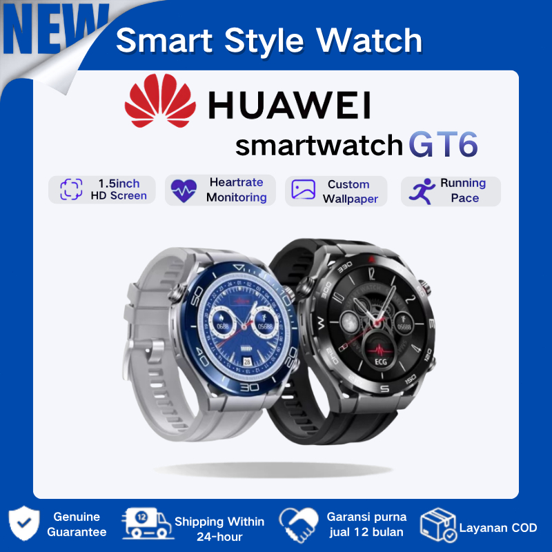 100% Original 2026 GT6 Pro Smart Watch for Men Upgrade Chip 5.0 Warranty for 1 YearOlahraga Kuat Tes