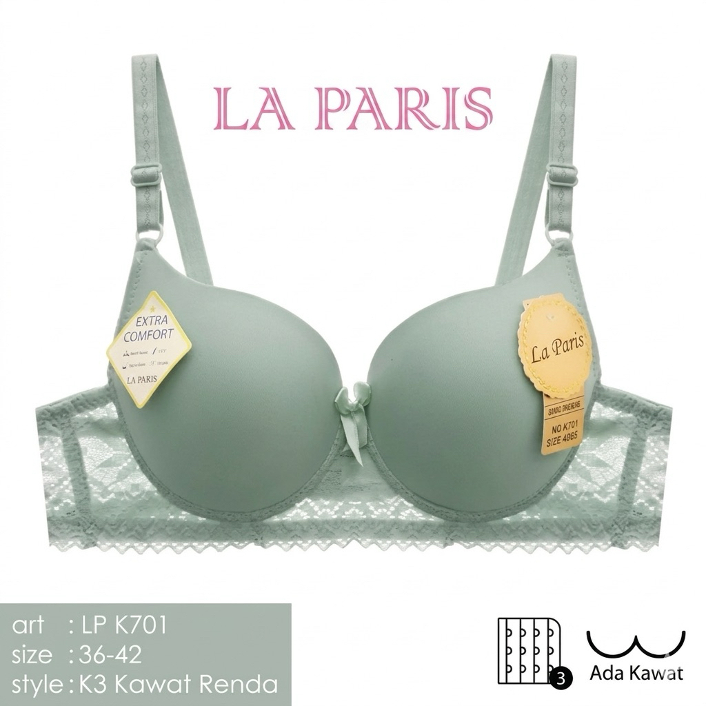 BH BRA LA PARIS PAKAI KAWAT CUP EXTRA BESAR - C art K705