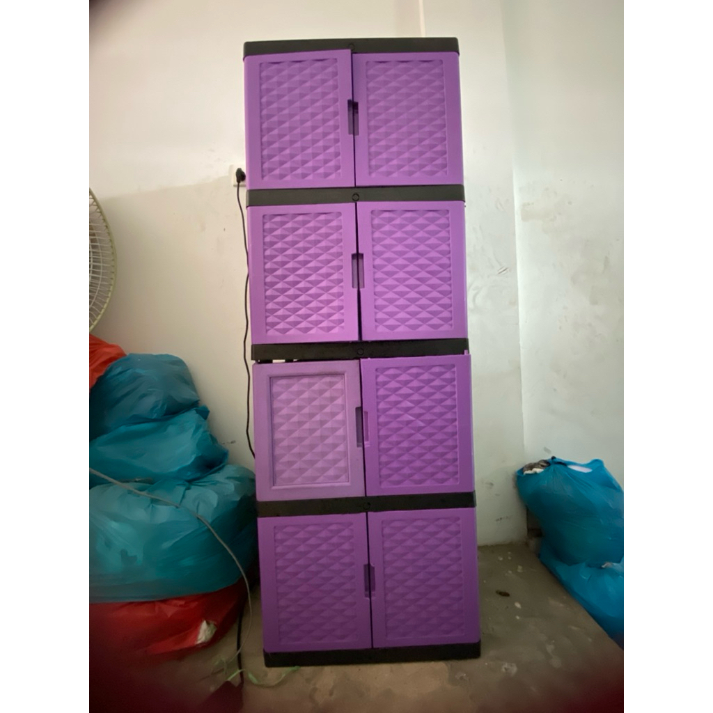 NEW Lemari Plastik KAZUKI 4 Susun Lemari Pakaian Serbaguna Ungu IZ