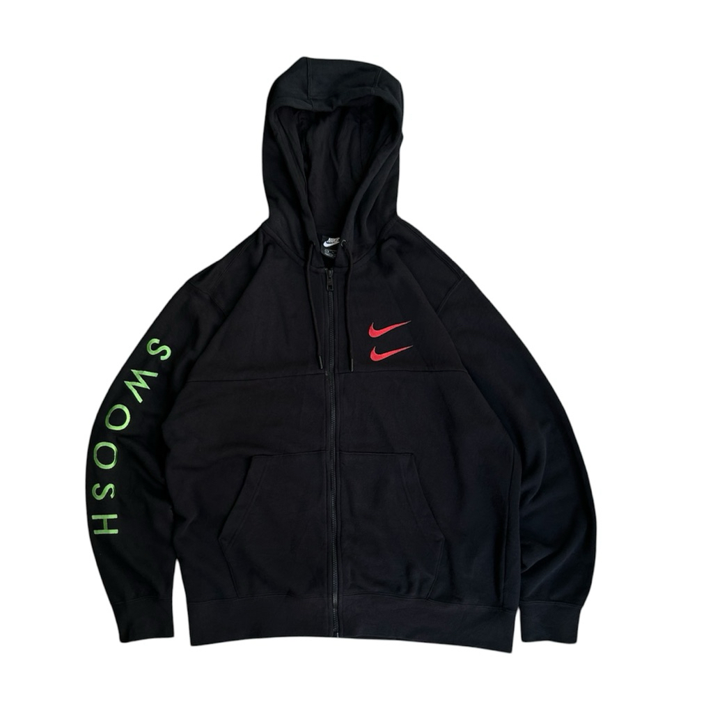 Hoodie Zipper Nike Swoosh Black