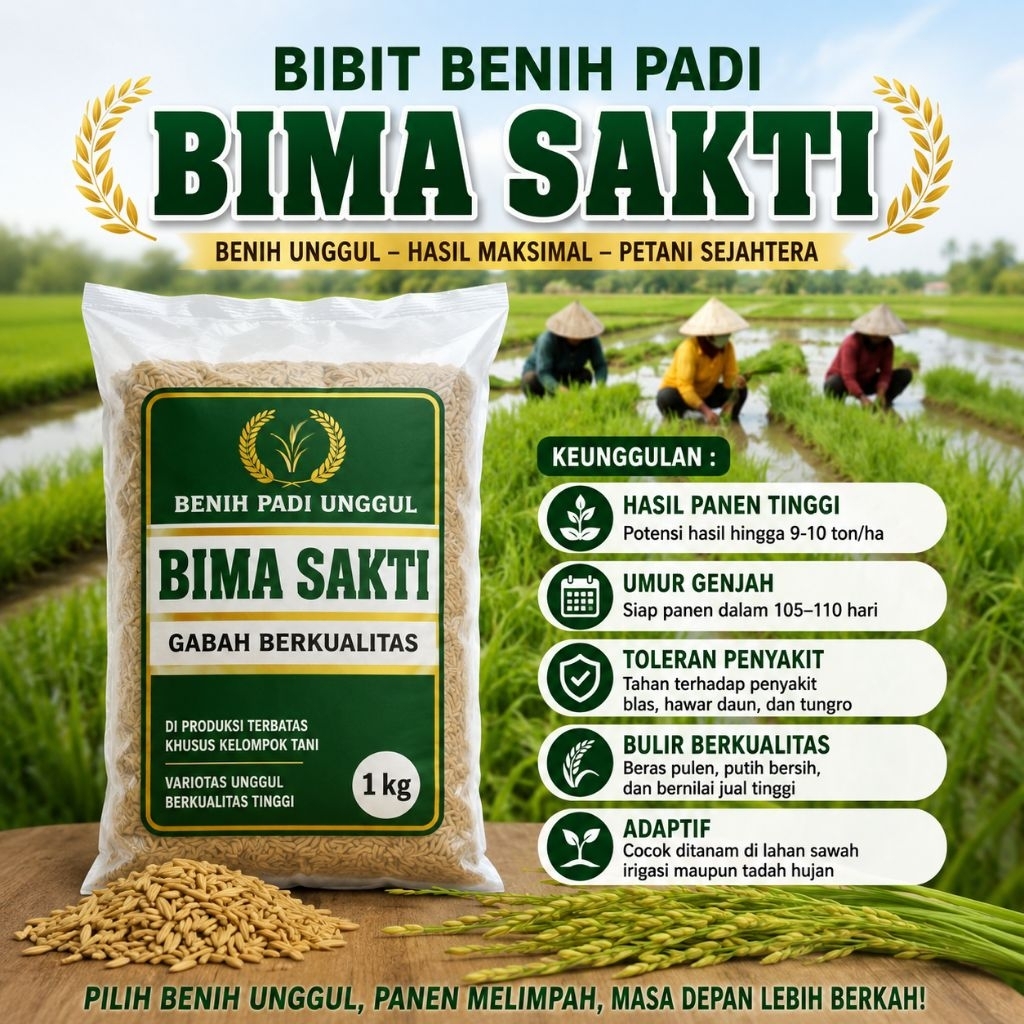 Benih Bibit PADI BIMA SAKTI ORIGINAL (CIHERANG MALAI PANJANG ) 1kg