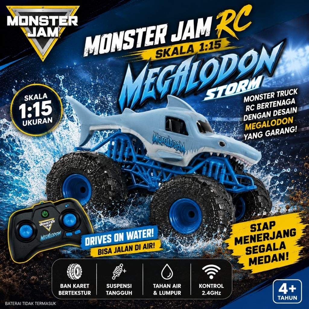 Mobil Remote Control Monster Truck Skala 1:15