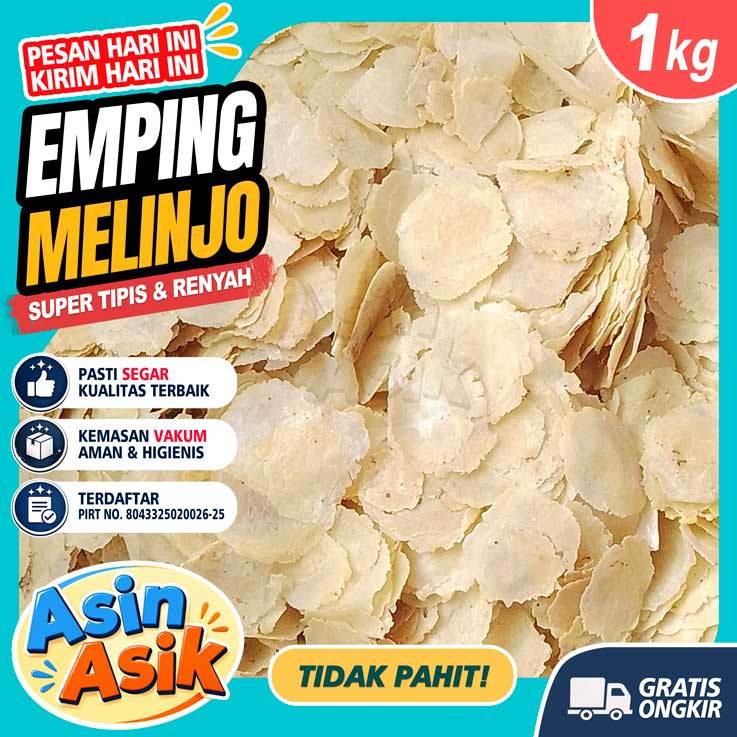 Emping Melinjo Belinjo Mentah Asli Limpung 1kg 1000g Super Tipis Segar Fresh