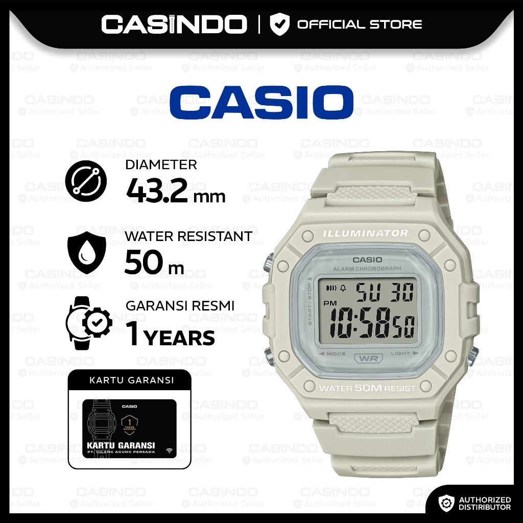 CASIO Jam Tangan Wanita Digital W-218HC-8AVDF