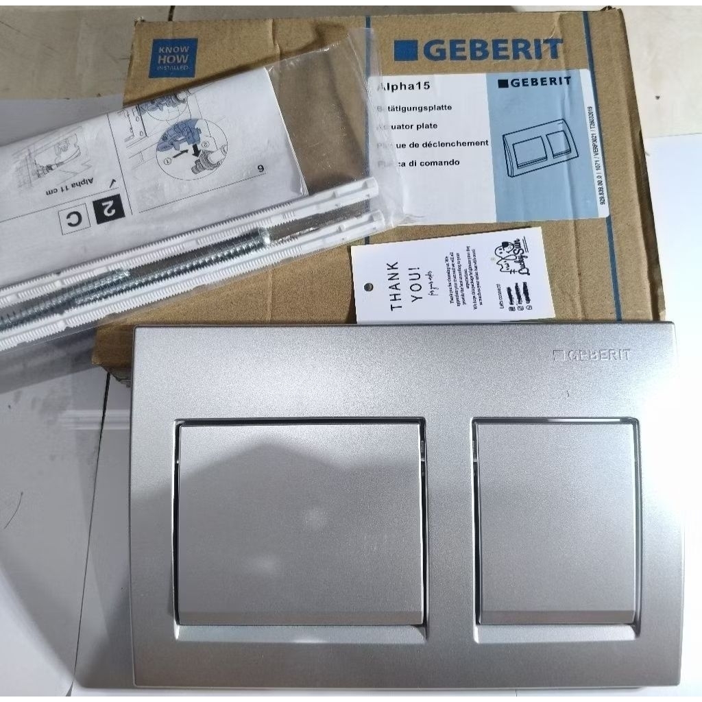 Tombol Flush WC Geberit Alpha15 – Flush Plate WC Tanam Dual Flush UP300 UP320 Chrome / Putih