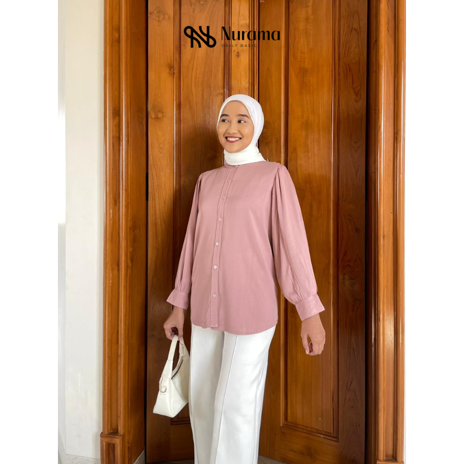 Nurama Kemeja Kerah Sanghai Twillrayon Aqila Blouse Shirt Rayon - A07S TW