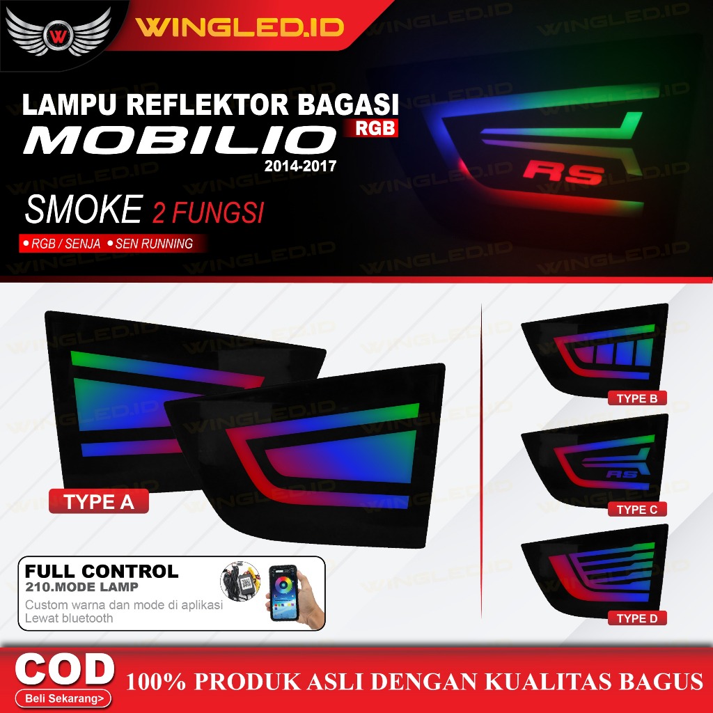 LAMPU REFLEKTOR BAGASI BELAKANG MOBILIO TYPE S E RS 2014-2025 AKSESORIS MOBIL