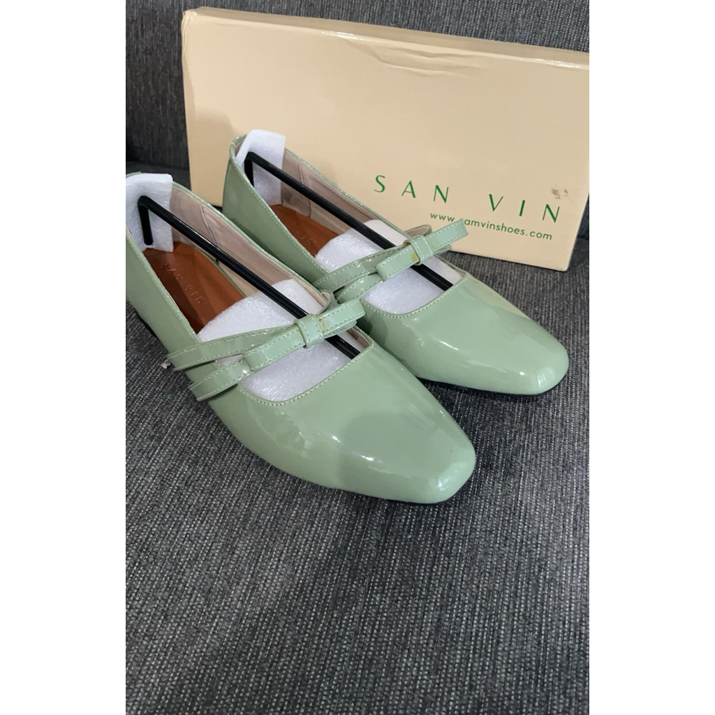 SANVIN Shoes | TOKYO Mules Maryjane Flatshoes SAGE GREEN Size 38