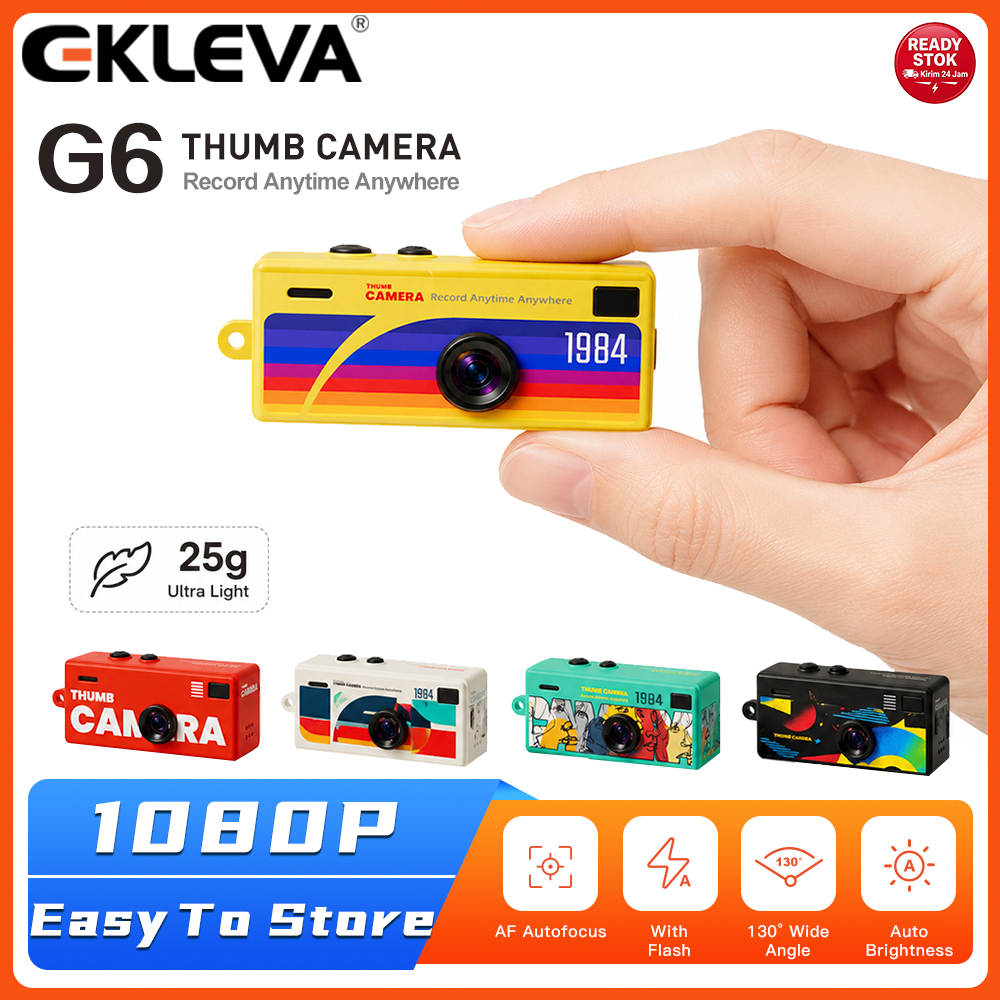 EKLEVA Kamera Mini Thumb Retro Gantungan Kunci Portable DIY Hiasan Unik