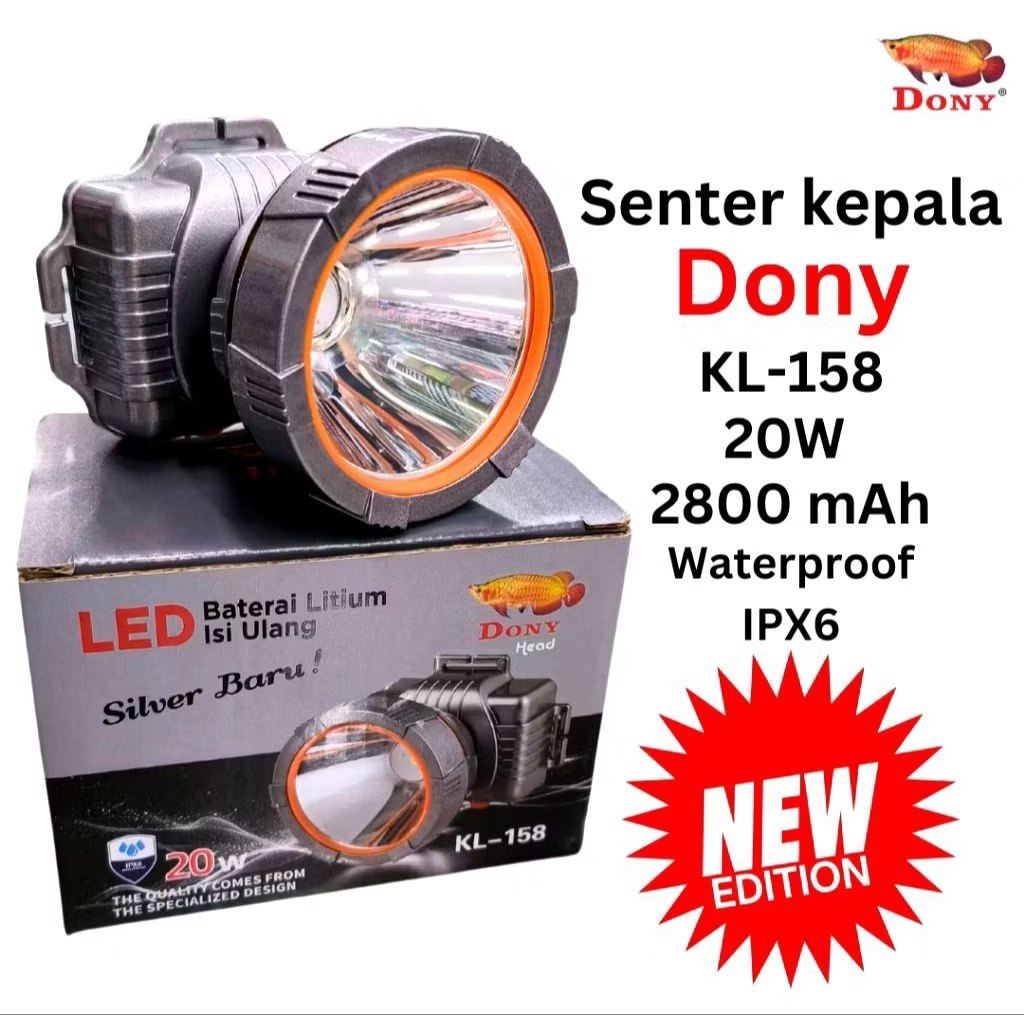 AL   Senter Kepala Dony KL-158 (20 Watt) / Dony Senter Kepala KL158 / KL 158 [Cahaya Putih / Kuning]