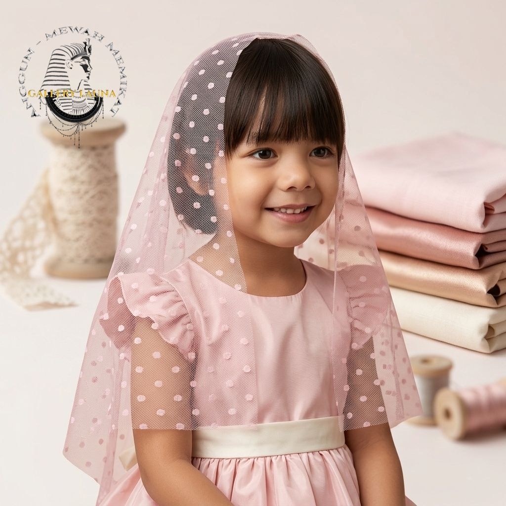 Slayer Sirkam Anak Tille Dot Kain Hiasan Kepala anak Fashionshow