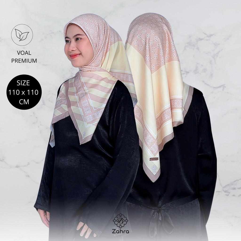 Voal Hijab Motif Segi Empat Kamea Zahra