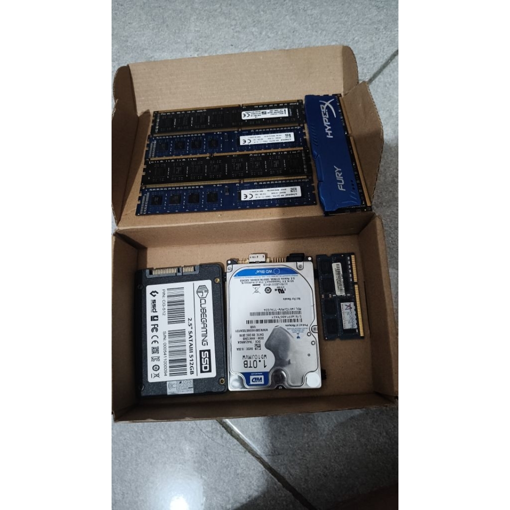 Ram Laptop 4gb DDR3, Ram Pc 4gb DDR3, Ram Pc 12gb DDR3, HDD 1TB,SSD 512GB