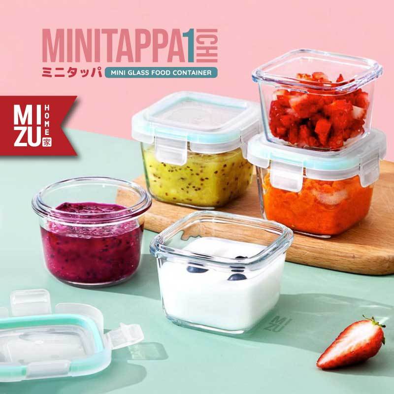 MIZU MINITAPPA-ICHI Mini Glass Food Container Baby Food Bowl Mini Jar Storage Container Toples Kaca 