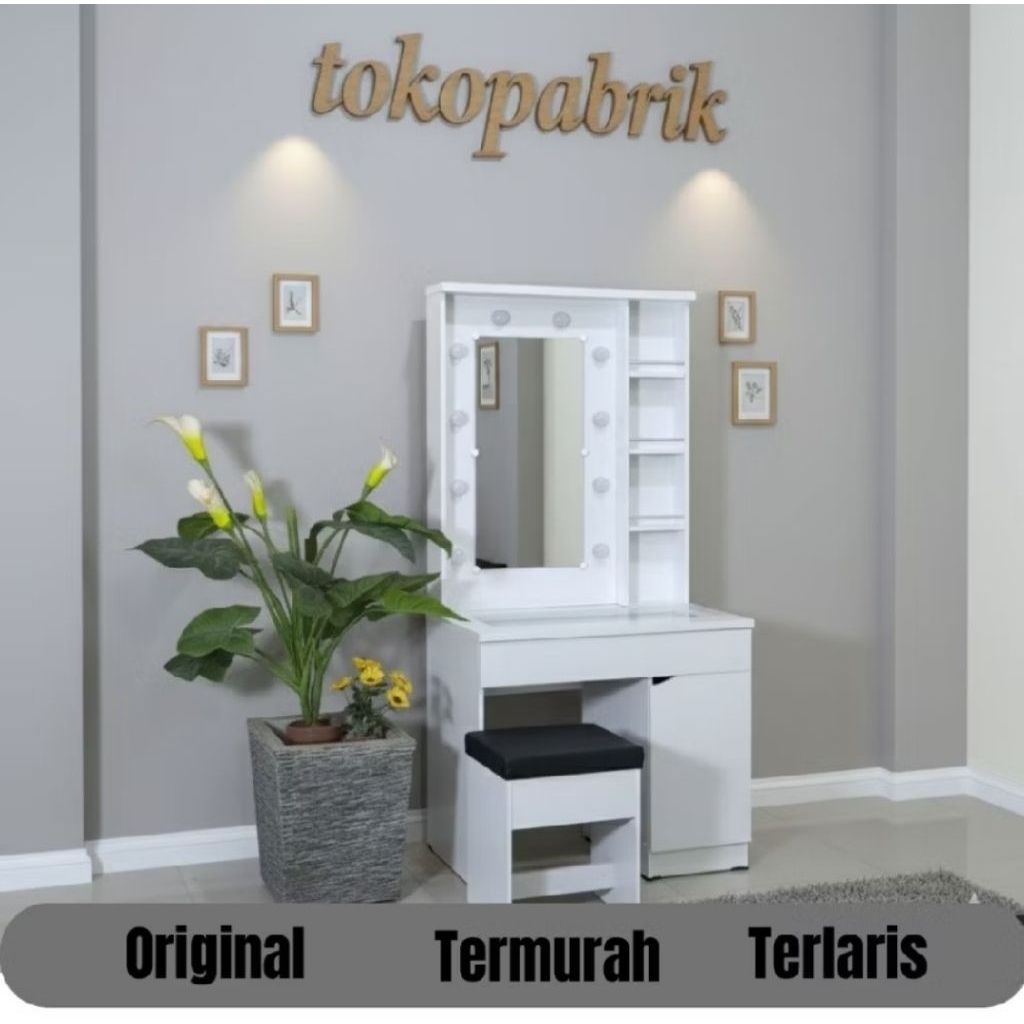 Meja Rias Lampu Meja Rias Kotak Oval Modern Meja Rias Termurah Terlaris Bandung cirebon tegal pekalo