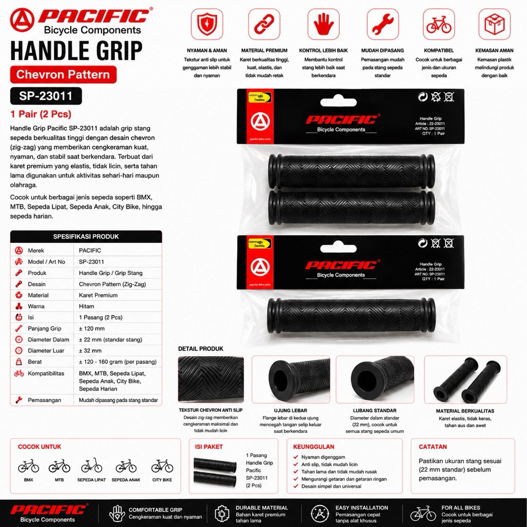 handgrip sepeda MTB gunung merek Pacific