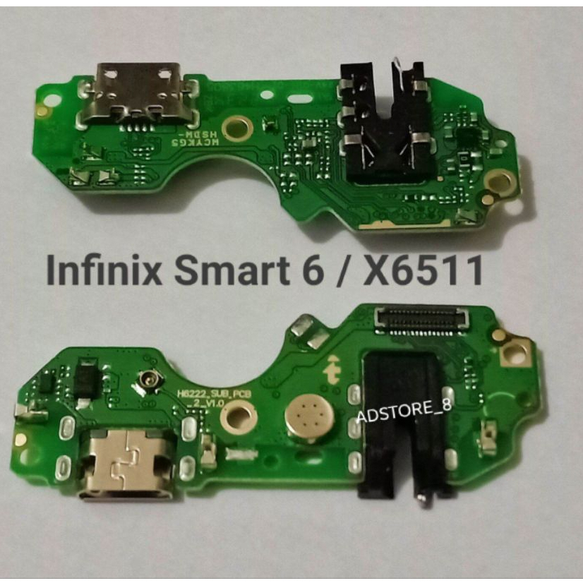 PAPAN CAS INFINIX SMART 6 / X6511 / X6511E PAPAN CONEKTOR + MIC HANDFREE + IC