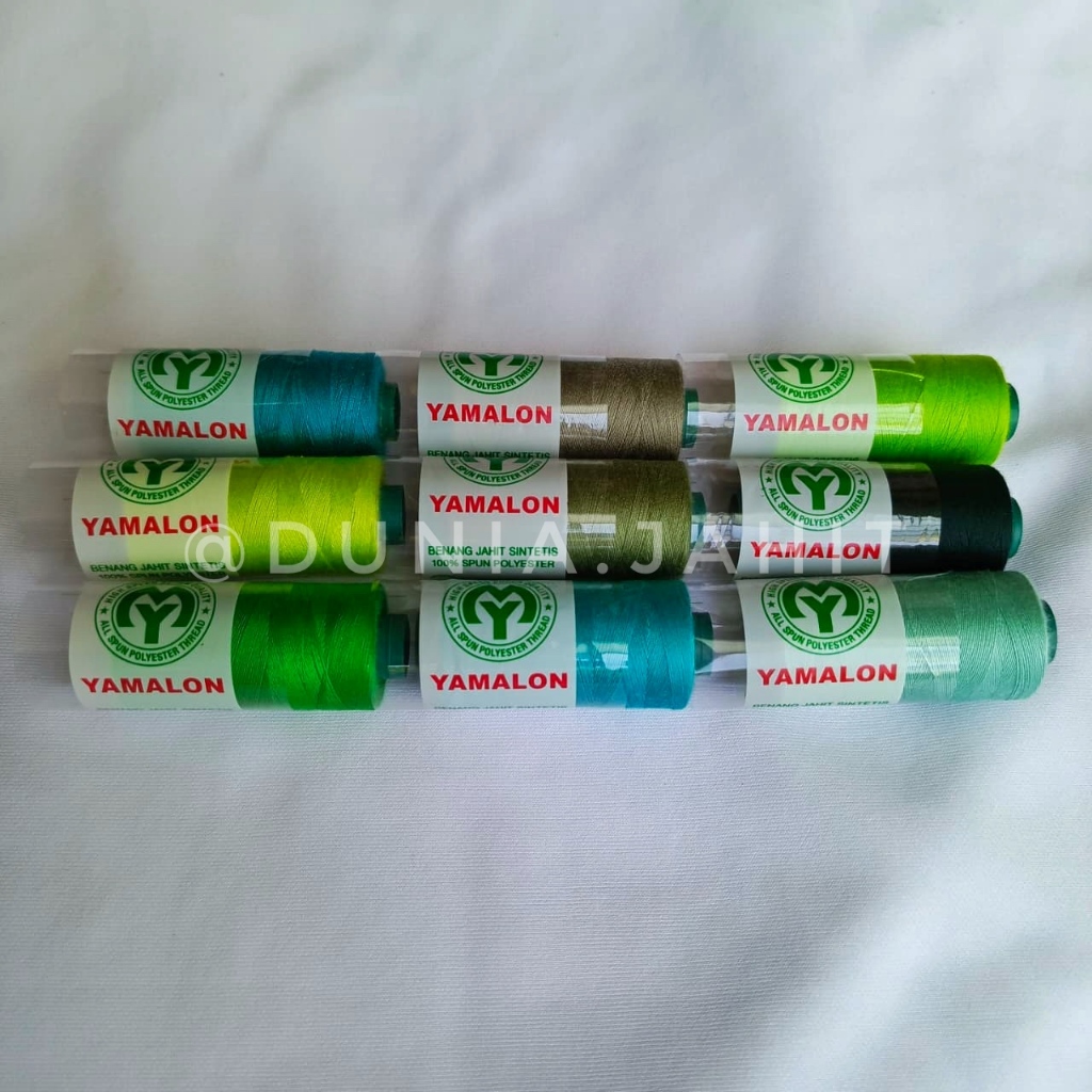 Yamalon Benang Jahit Warna Hijau 500yard 40/2 / Benang Jahit Yamalon Hijau 500yard 40/2