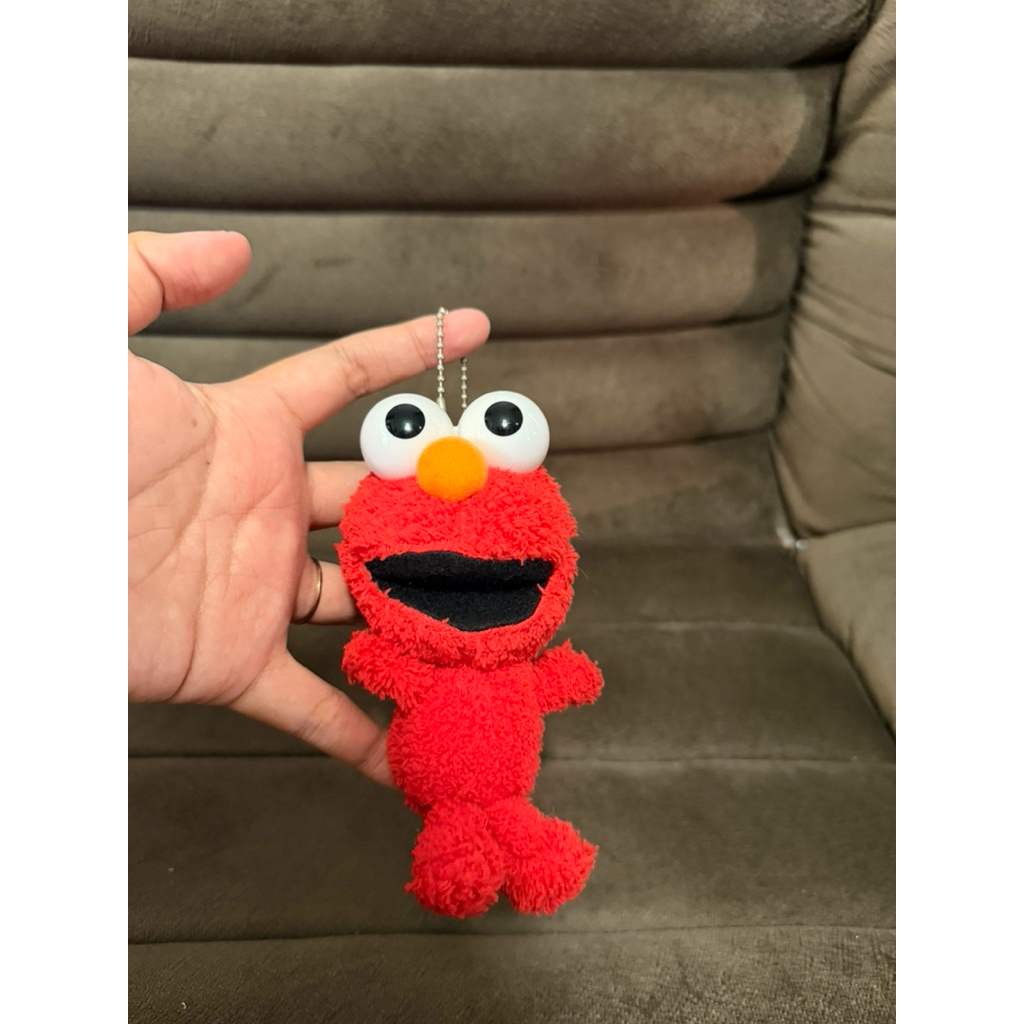 Gantungan kunci/tas boneka Elmo mata keras sesame street original