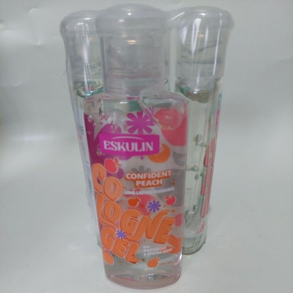 [ 3 Pcs Besar ] Eskulin Cologne Gel Longlasting Fragrance CONFIDENT PEACH 100 ml/ Wangi