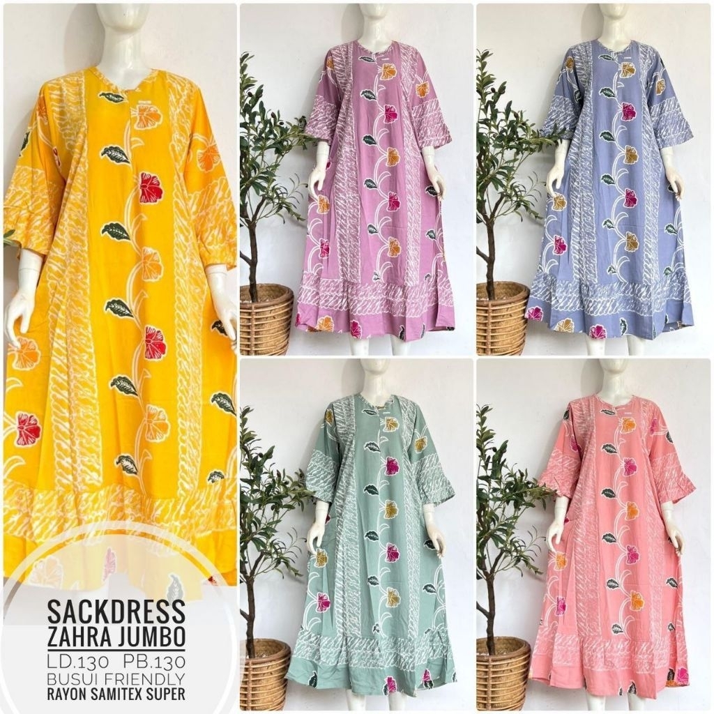 (8)Daster panjang premium Long kupu super jumbo sackdress midi LD 120 130 140 mawar sekdres shanum b