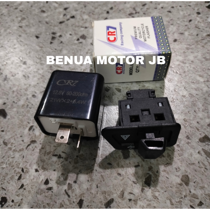 flasher sen cr7 + tombol saklar hazard sen trapesium untuk motor beat karbu kharisma revo supra x125