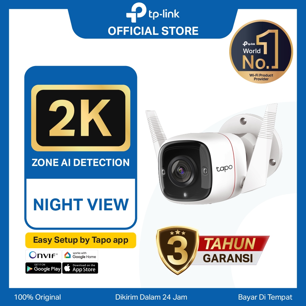 TP-Link Tapo C310/C320WS/C325WB Outdoor 2K 3MP HD Wi-Fi CCTV Camera  Certification-IP66 Weatherproof