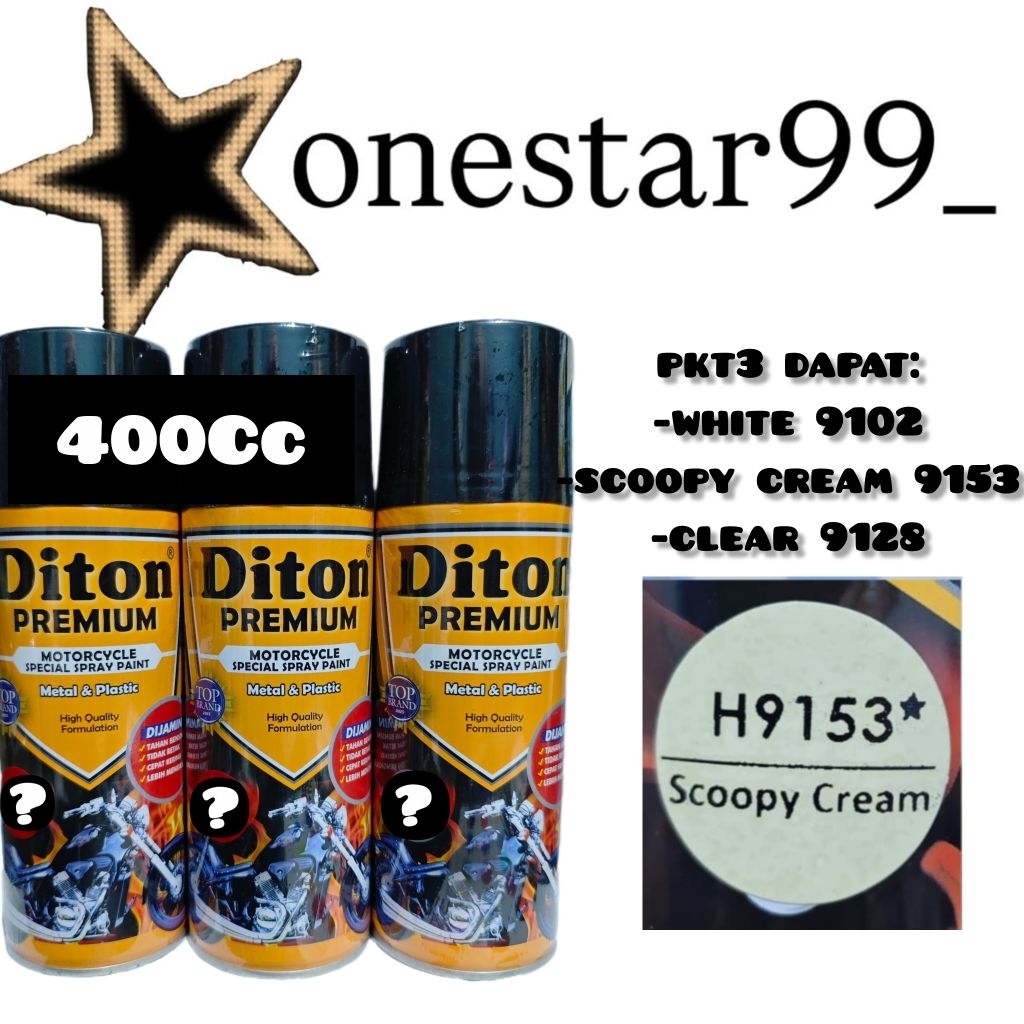 Pilok Pilox Pylox Cat Diton Premium Paket 3 Kaleng Scoopy Cream H 9153 White 9102 Primer Grey 9120 C