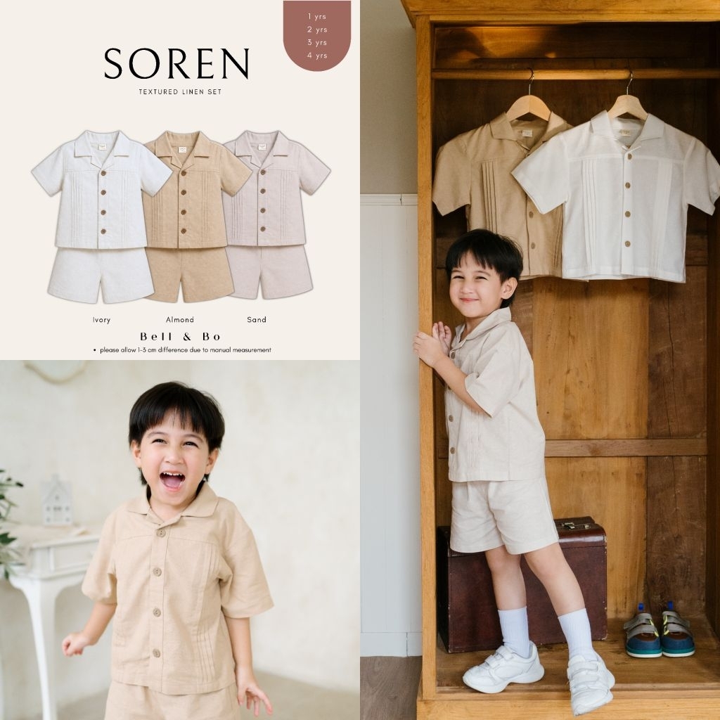 Bell & Bo Soren Set | Setelan Linen Anak Laki-laki
