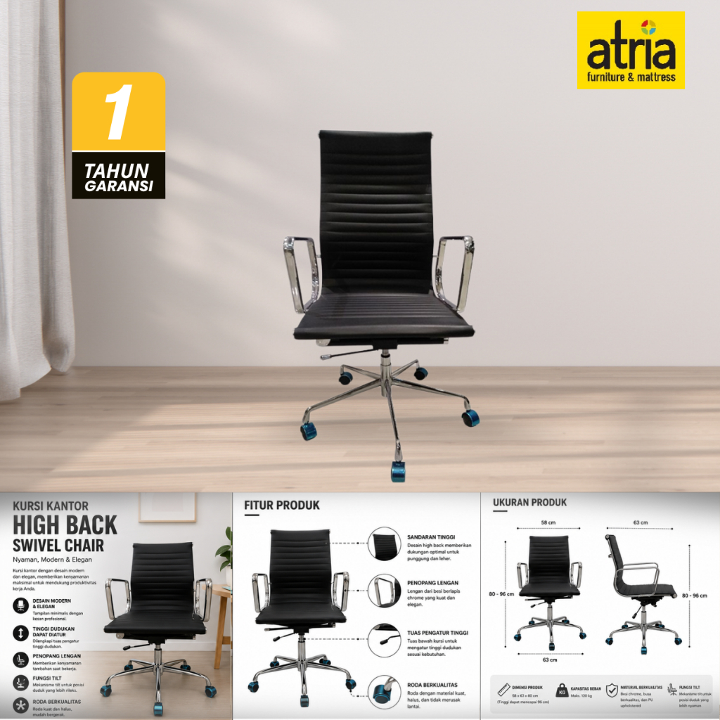 Atria Kursi Kantor Sandaran Rendah Shivier