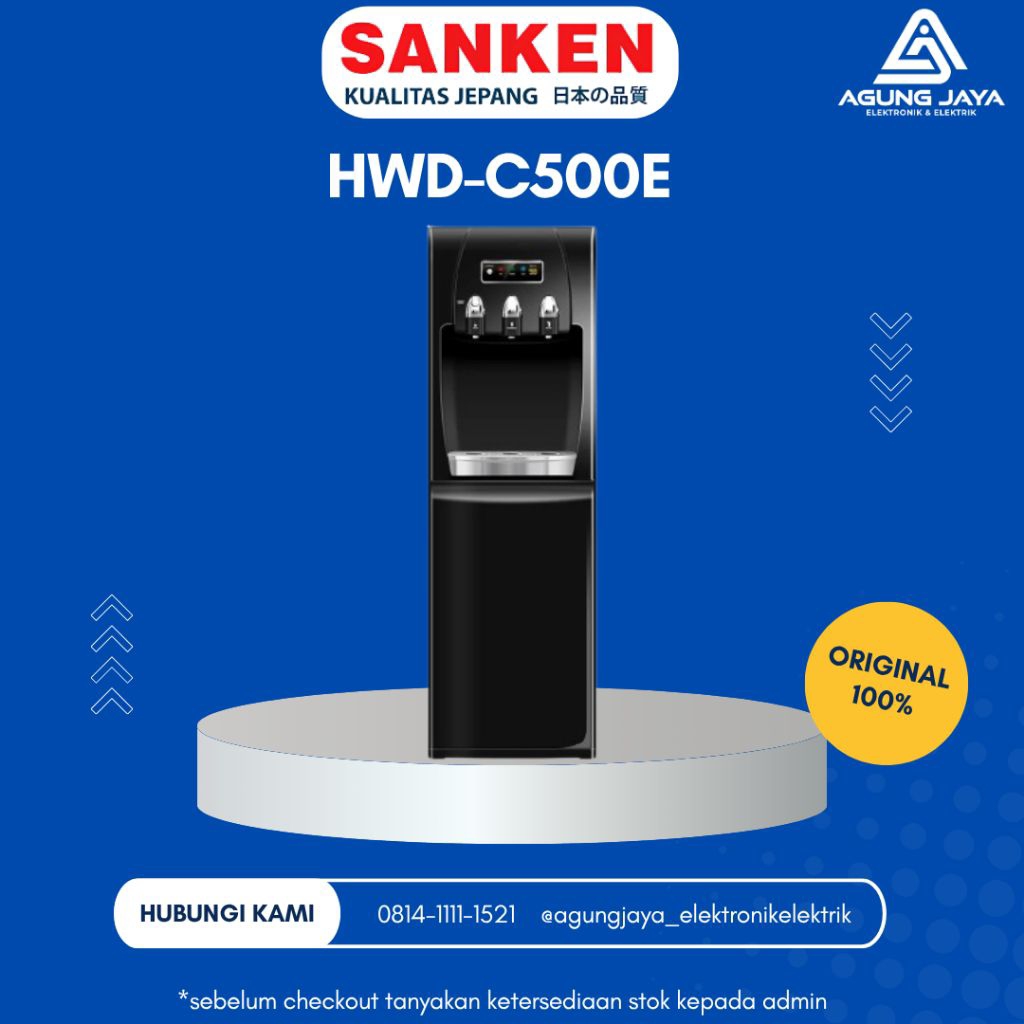 Dispenser Sanken HWD-C500E / Dispenser Sanken galon bawah dengan kompresor