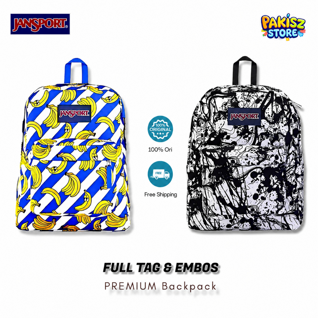 PROMO TAS JANSPORT MOTIF BANANA JANSPORT BACKPACK SUPER PREMIUM / TAS RANSEL JANSPORT TERLARIS - Ban