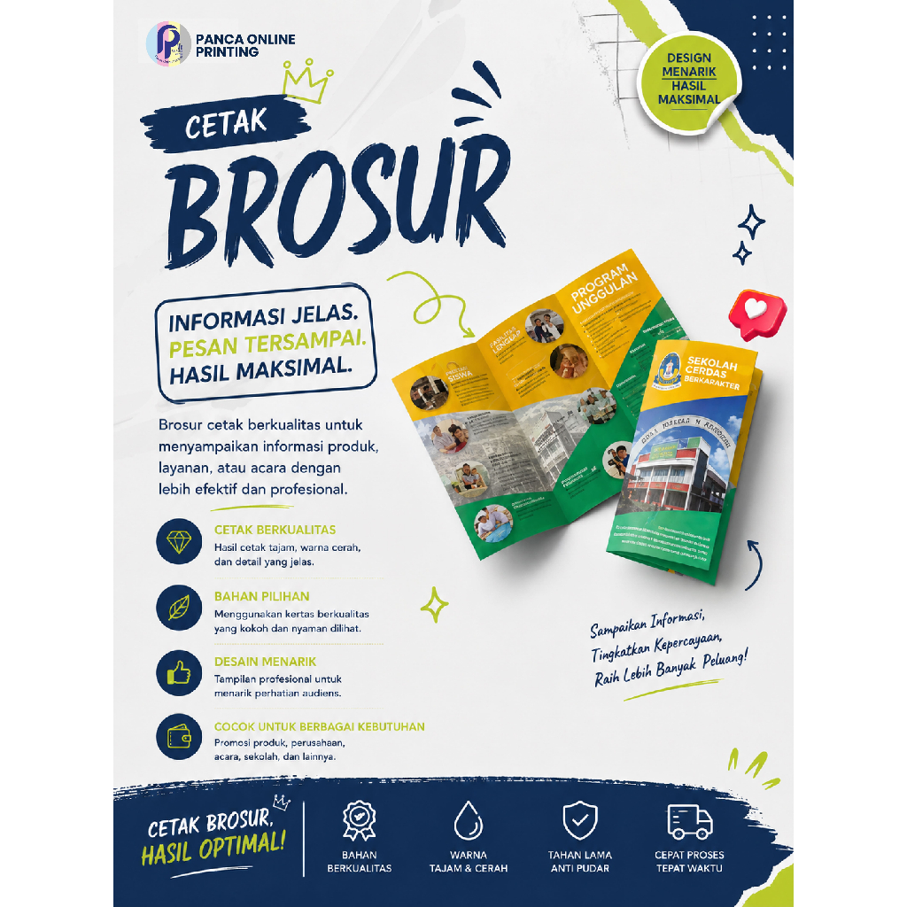 CETAK BROSUR 100 LEMBAR | A4, A5, A6