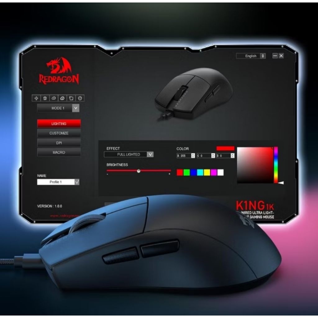 RedDragon King M724 Wired Gaming Mouse 12400 Max DPI Optical Gaming Mouse