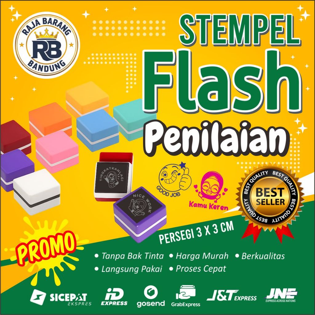 STEMPEL PENILAIAN PERSEGI 3 x 3 CM LENGKAP  STAMPEL CAP NILAI GURU PAUD, TK SD SMP SMA