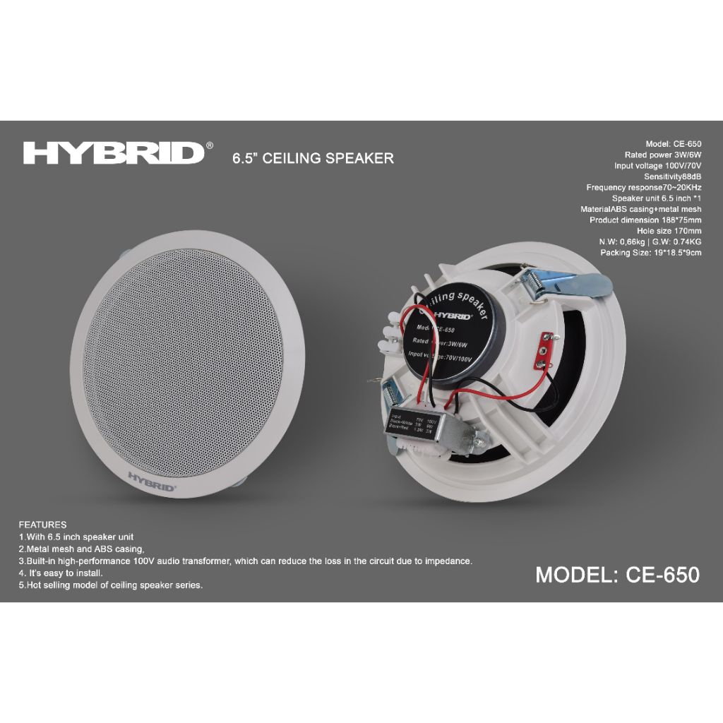 speaker celling 6.5 inch 60 watt hybrid ce 650 speaker plafon 6.5 inch speaker plafon 6 watt speaker