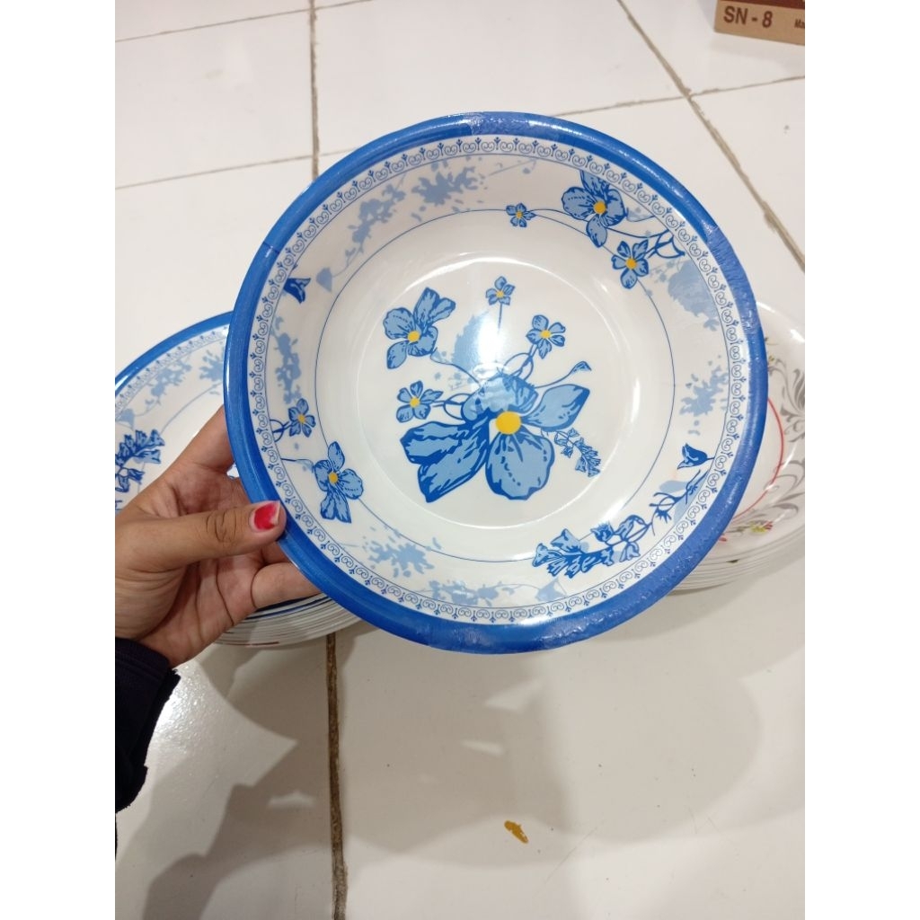PIRING MELAMIN RIJEK PABRIK KUALITAS MASIH BAGUS ISI 12PCS