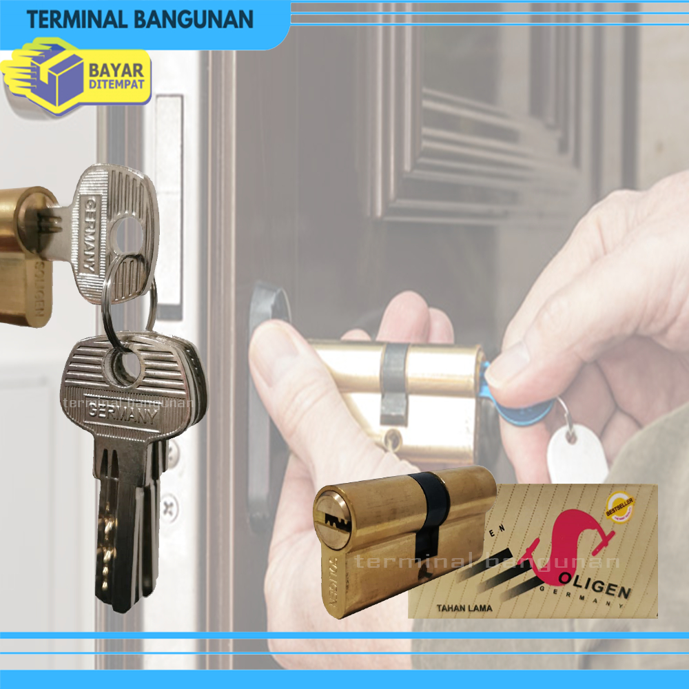 Silinder Komputer Soligen KN Silinder Kunci Pintu Besar Soligen Kuningan