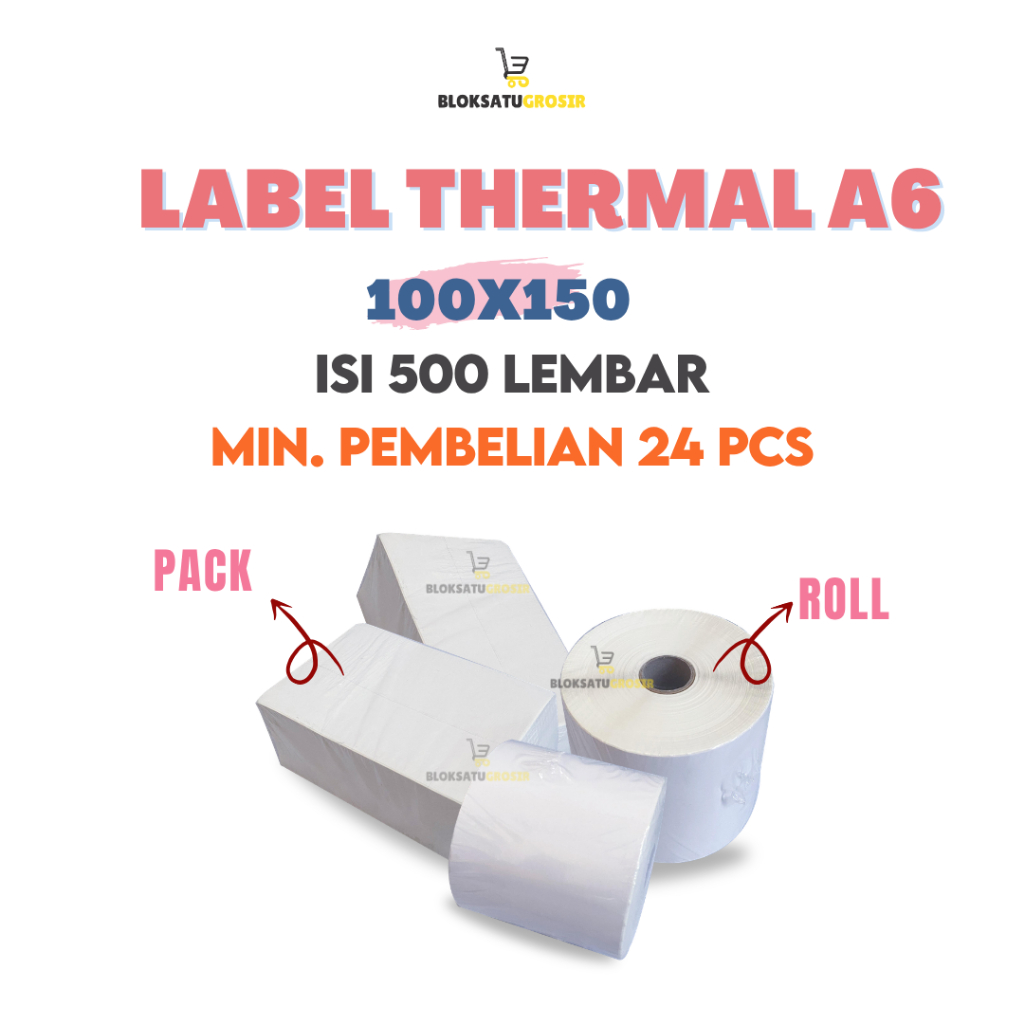 Kertas Thermal - Label Thermal 100x150 - Sticker Label - Thermal Paper - Print Label - Kertas Therma