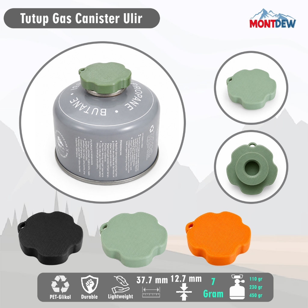 Tutup tabung gas canister camping outdoor | ulir 110 gr | 230 gr | 450 gr | Montdew