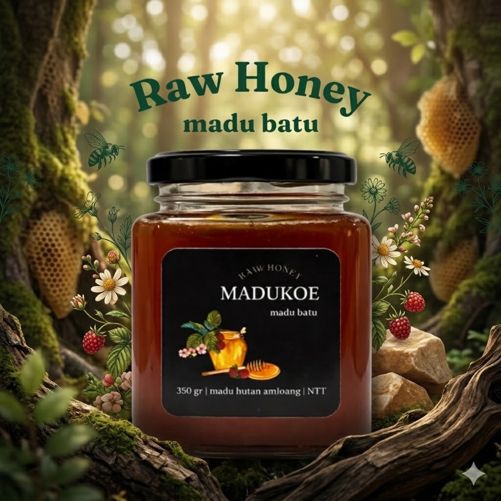Madu Liar Hutan Amfoang NTT 350 gr - Madu Batu MADUKOE / Madu Murni