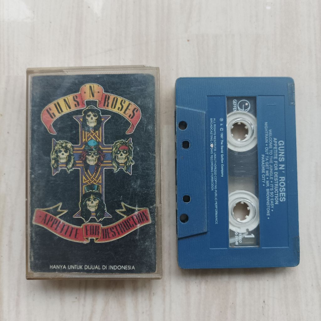 Original Kaset Pita Tape Musik Band Guns n' Roses Appetite For Destruction