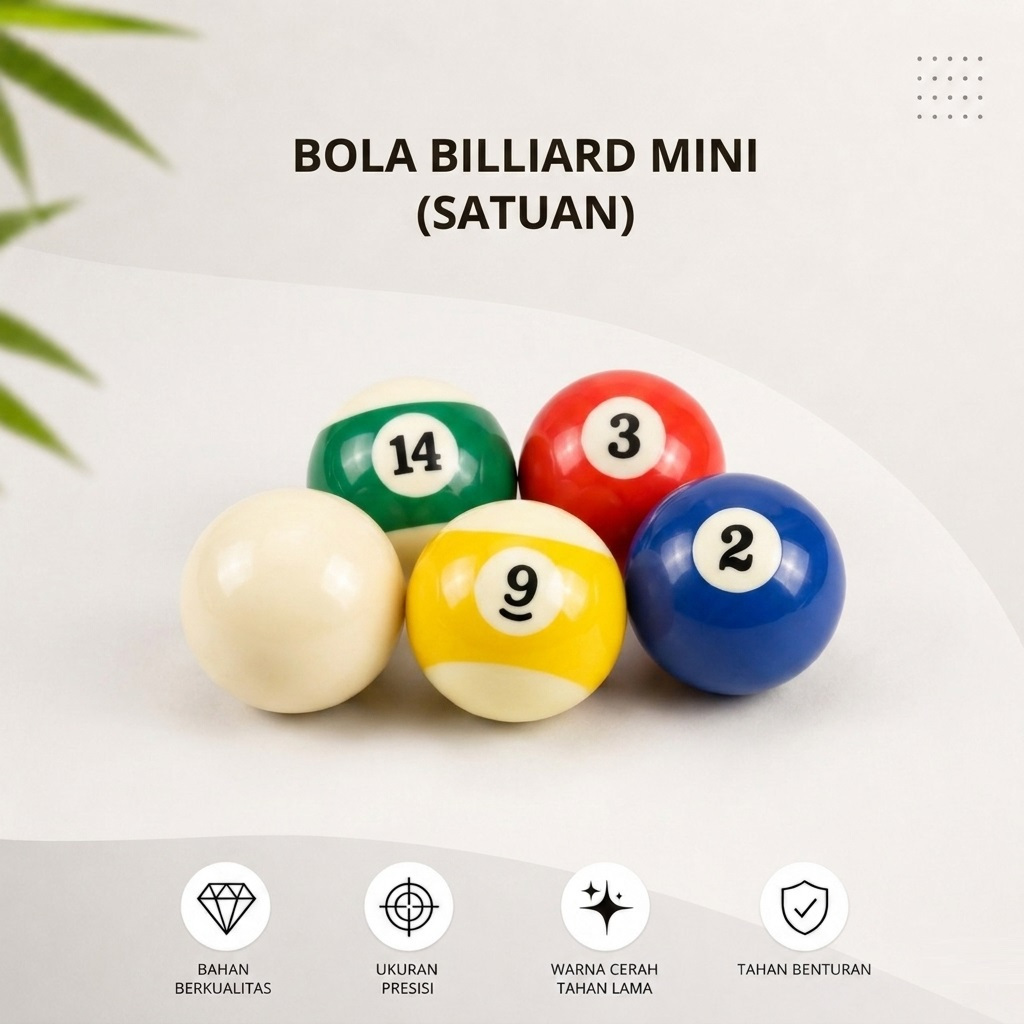 Bola Billiard Mini Satuan Diameter 2.5cm Bola Biliar Resin Untuk Mainan Meja Billiard Tabletop