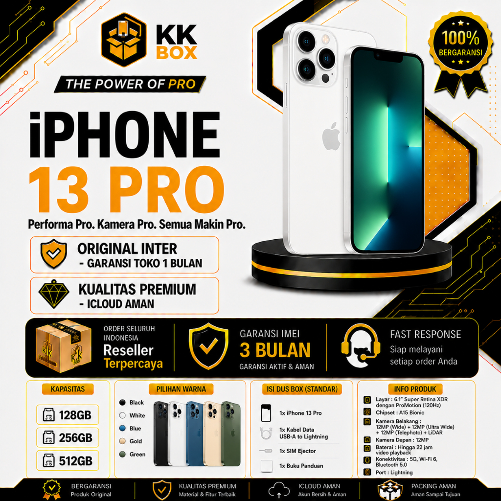 APPLE IPHONE 13 PRO 128GB  256GB SECOND FULLSET MULUS ORIGINAL GARANSI