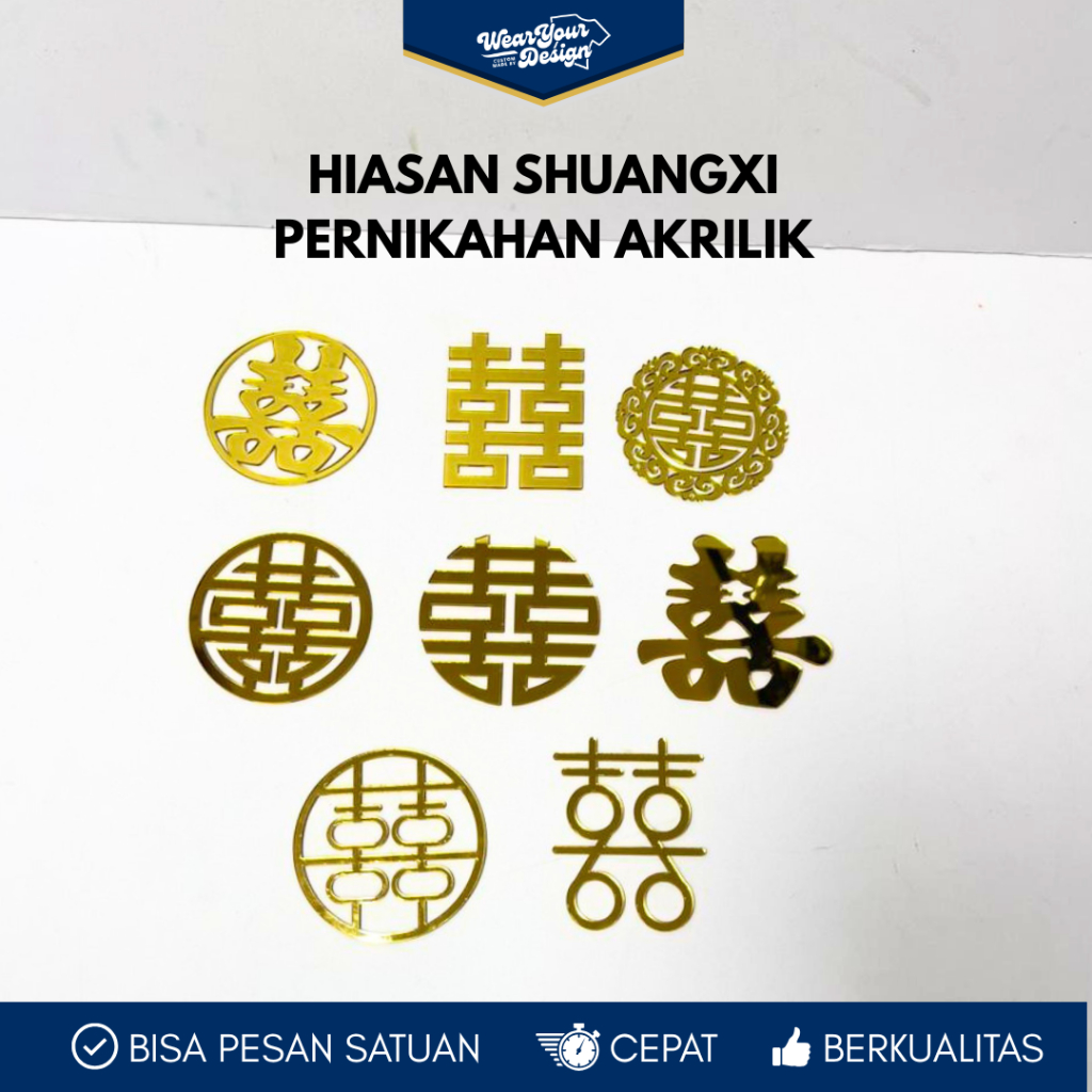 Hiasan Sangjit / Hiasan Shuangxi / Akrilik Mirror Shuangxi / Dekorasi Seserahan / Dekorasi Shuangxi 
